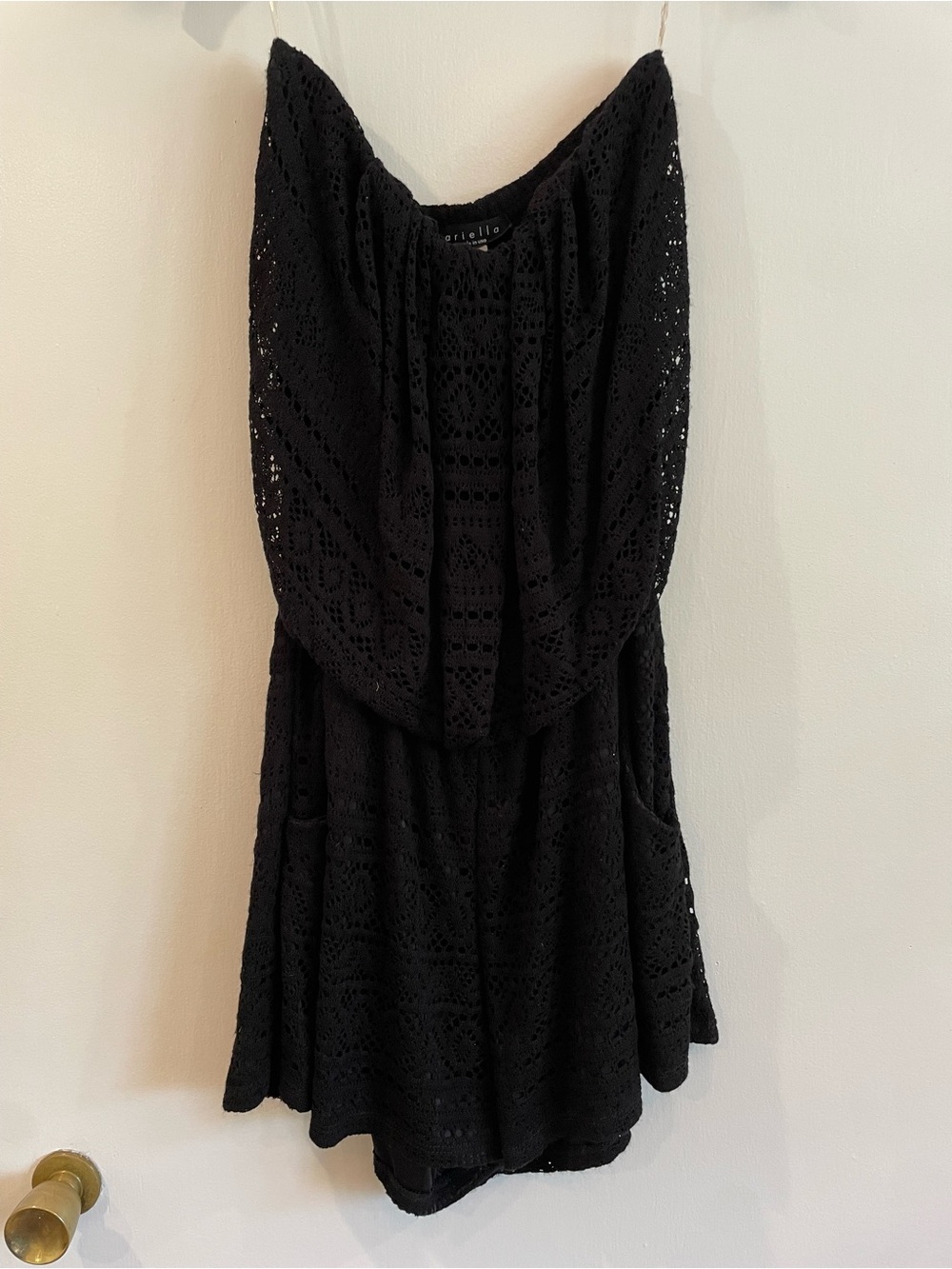 Black Lace Strapless Romper